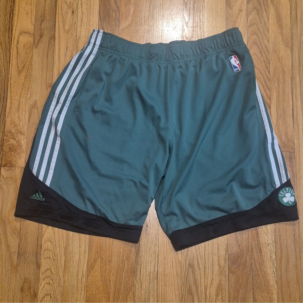 Adidas NBA Boston Celtics Authentic Green Basketball Shorts Size XL
